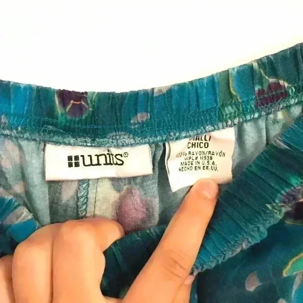 Lounge Pajama Pants Floral Green - Picture 2 of 3